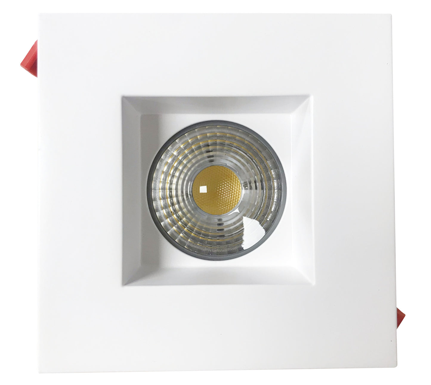 Luxrite 4" Regressed Interchangeable Square Smooth White Trim Canless Spotlight, Pack of 4 (LR24954)