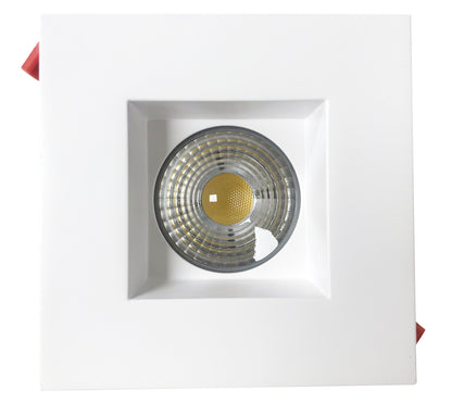 Luxrite 4" Regressed Interchangeable Square Smooth White Trim Canless Spotlight, Pack of 4 (LR24954)