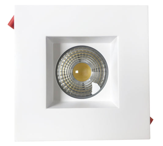 Luxrite 4" Regressed Interchangeable Square Smooth White Trim Canless Spotlight, Pack of 4 (LR24954)