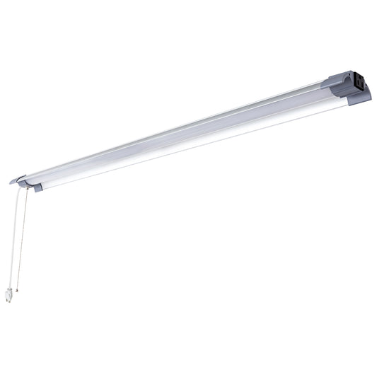 LED ShopLight Fixture, 4FT Linkable Linear Tube, 42 Watts, Plug-in, 4000 Lmn, Corded, Hanging, Pendant Mount, Residential, Commercial, Frost Finish, ETL Listed, 4000K Cool White 1 Count