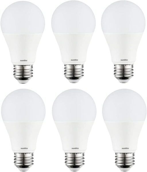 Sunlite 88379-SU LED A19 Standard Light Bulb 9 Watts (60W Equivalent), 800 Lumens, Medium Base (E26), Dimmable, UL Listed, Energy Star, 27K- Warm White, 6 Pack