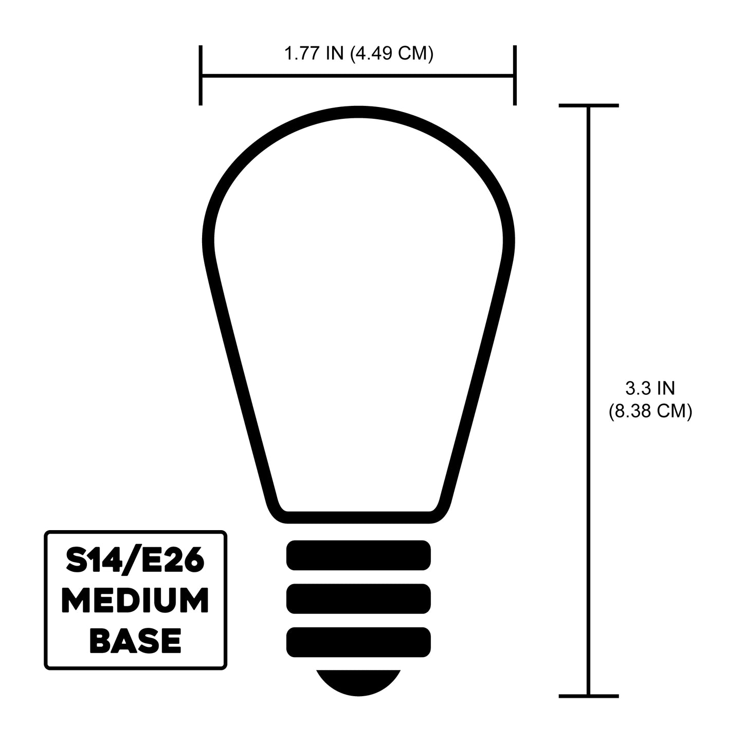 Sunlite LED Transparent Red Colored S14 Medium Base (E26) Bulb - Parties, Decorative, and Holiday 15,000 Hours Average Life