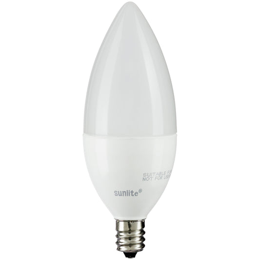 Sunlite 80779 LED B11 Frosted Torpedo Tip Chandelier Light Bulb, 4.5 Watts (40W Equivalent) 300 Lumens, Candelabra E12 Base, Dimmable Energy Star and ETL Certified, 4000K Cool White, 1 Count