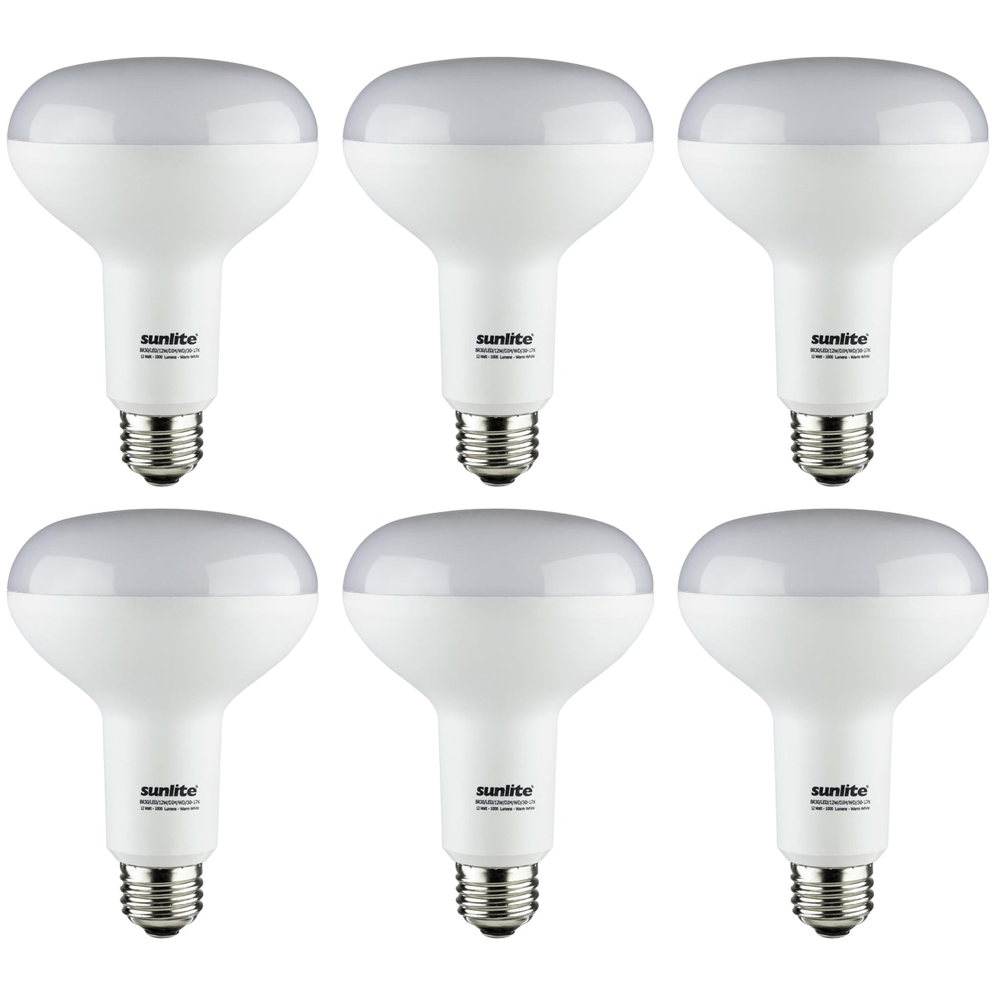 Sunlite LED BR30 Hospitality Series 12W (65W Equivalent) Light Bulb Medium (E26) Base, Warm White