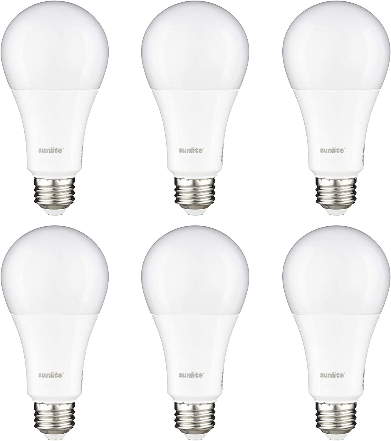 Sunlite 82107 LED A21 Light Bulb, 20 Watts (150w Equivalent), 2550 Lumens, Medium E26 Base, 120-227 Multi-Volt, Non-Dimmable, UL Listed, 5000K Super White, Pack of 6