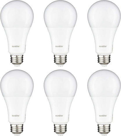 Sunlite 82107 LED A21 Light Bulb, 20 Watts (150w Equivalent), 2550 Lumens, Medium E26 Base, 120-227 Multi-Volt, Non-Dimmable, UL Listed, 5000K Super White, Pack of 6