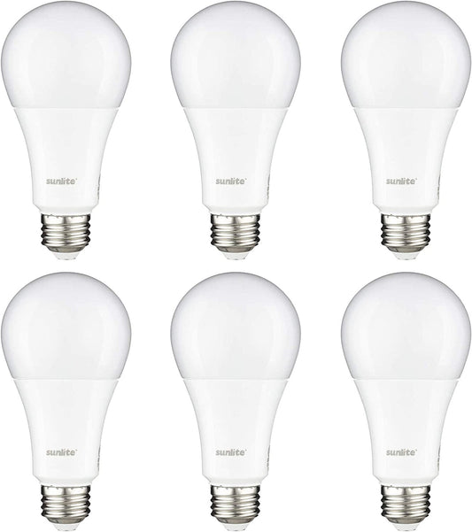 Sunlite 82107 LED A21 Light Bulb, 20 Watts (150w Equivalent), 2550 Lumens, Medium E26 Base, 120-227 Multi-Volt, Non-Dimmable, UL Listed, 5000K Super White, Pack of 6