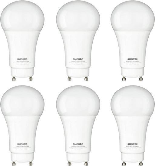 Sunlite 88255 LED A19 Light Bulb 12 Watts (75W Equivalent) 1100 Lumens, GU24 Twist and Lock Base, Dimmable, UL Listed, Energy Star, 4000K Cool White, 6 Pack.
