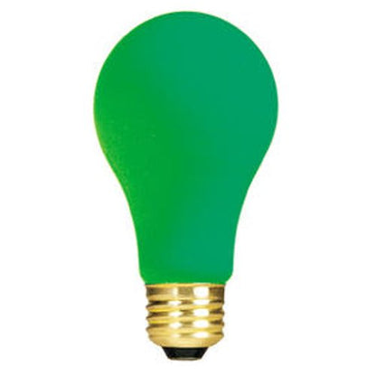 Bulbrite 25A/CG 25 Watt Incandescent A19 Party Bulb, Medium Base, Ceramic Green