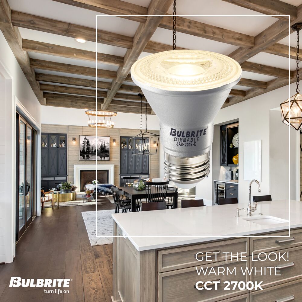 Bulbrite Pack of (6) 6.5 Watt Dimmable Narrow Flood PAR20 Medium (E26) LED Bulb - 488 Lumens, 2700K, and 90 CRI