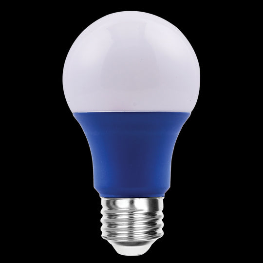 Luxrite LED A19 Colored Light Bulb, E26 - Medium Base, 8W, Blue Finish, Non-Dimmable, Shatter Proof, Pack of 15 (LR21491)