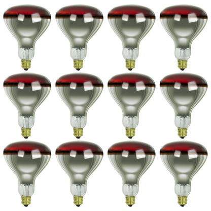 Sunlite 250 Watt R40 Incandescent Heat Lamp Bulb, Medium Base, Red, Dimmable, Ideal for food preparation areas, saunas, infrared light therapy, salons, bathrooms, animal & reptile encosures and more