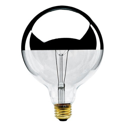 Bulbrite 100G40HM 100 Watt Dimmable Incandescent Half Chrome G25 Globe Bulb, Medium Base