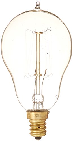 Bulbrite NOS25A15/SQ/E12 25 Watt Nostalgic Incandescent Edison A15, Vintage Thread Filament, Candelabra Base, Antique Finish