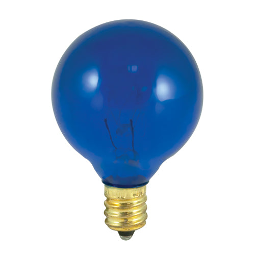 Bulbrite 10G12B 10 Watt Incandescent G12 Globe, Candelabra Base, Transparent Blue