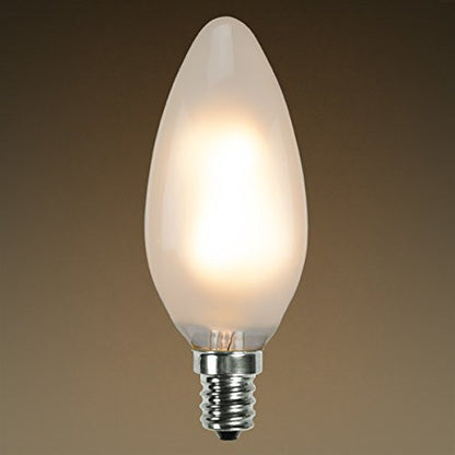 Bulbrite LED2B11/27K/FIL/E12/F 2 Watt LED Frost Filament B11 Bulb, Candelabra (E12) Base, Frost Finish