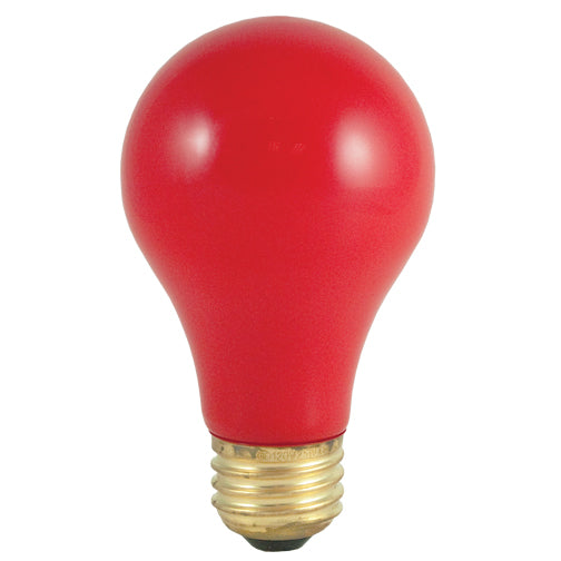 Bulbrite 60A/CR 60 Watt Incandescent A19 Party Bulb, Medium Base, Ceramic Red