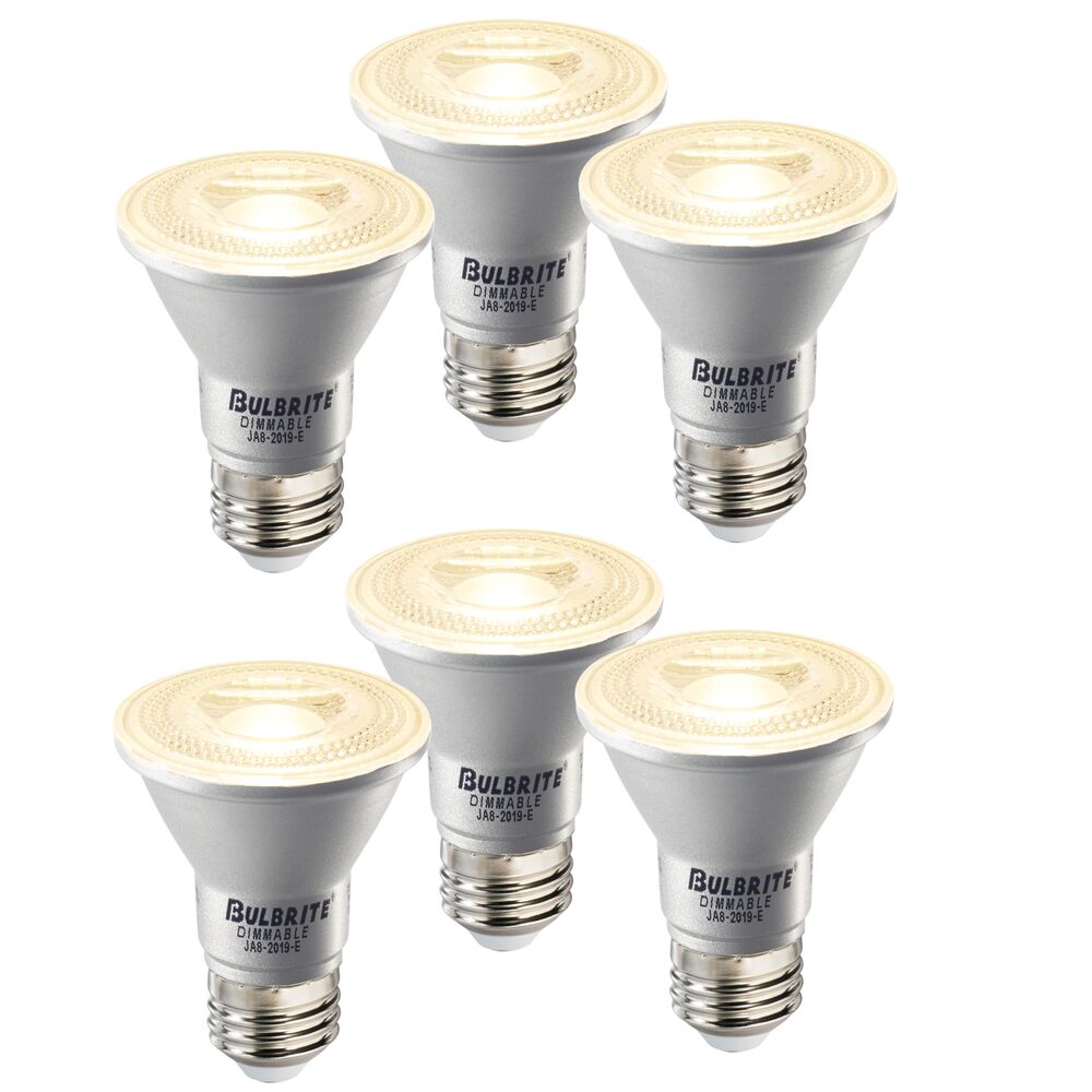 Bulbrite Pack of (6) 6.5 Watt Dimmable Flood PAR20 Medium (E26) LED Bulb - 488 Lumens, 2700K, and 90 CRI