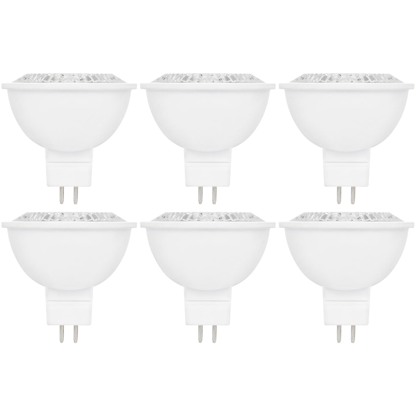 Sunlite LED MR16 Reflector Light Bulb, 7 Watts (50W Equivalent), 12 Volts, 500 Lumens, 90 CRI Dimmable, Twist & Lock GU5.3 Base, Energy Star Certified, UL Listed, 3000K Warm White - 6 Pack