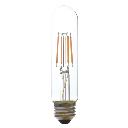 Luxrite LED T10 Filament Tubular Light Bulb, E26 Medium Base, 5W, 3000K - Soft White, 500 Lumens, 80 CRI, Clear Finish, Dimmable, Pack of 7 (LR21627)