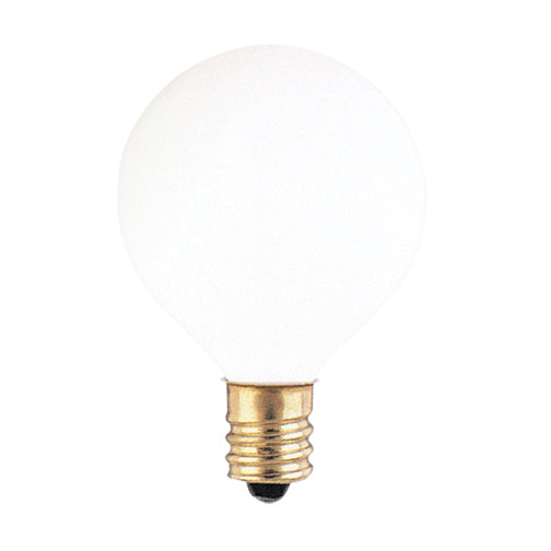 Bulbrite 25G12WH 25 Watt Incandescent G12 Globe, Candelabra Base, White