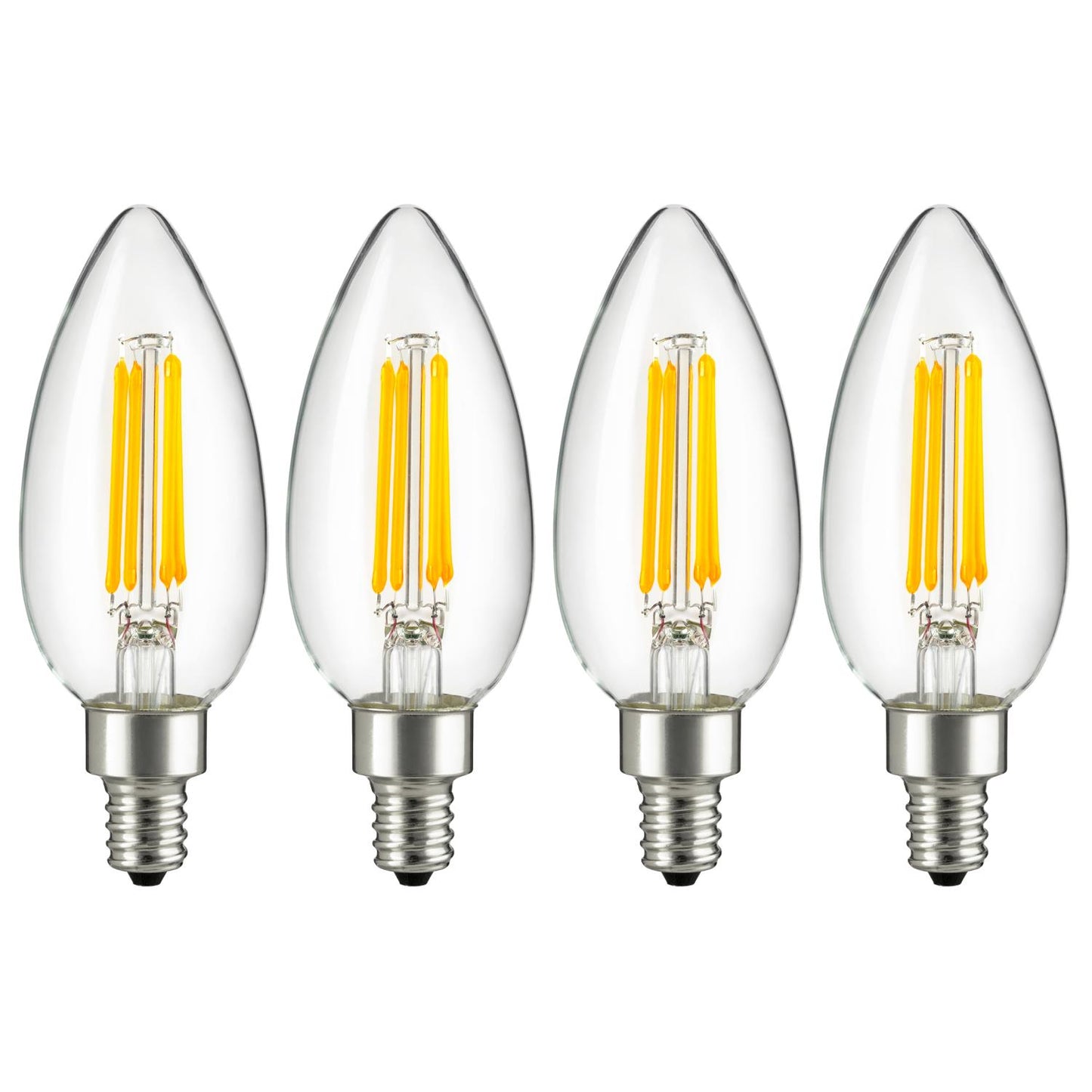 Sunlite LED Vintage Chandelier 4W (40W Equivalent) Light Bulb Candelabra (E12) Base, Warm White