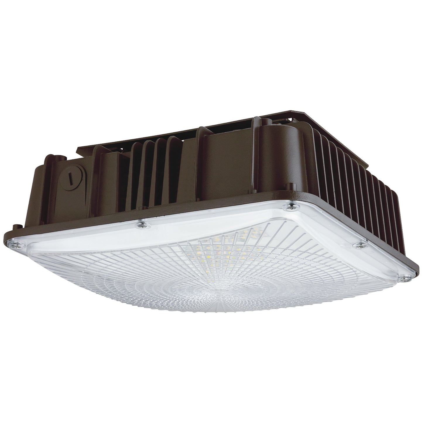 Sunlite 88129 LED Outdoor Canopy Light Fixture, 30W/40W/60W, 7800 Lumens, 30K/40K/50K, 80 CRI, ETL Listed, Bronze, for Commercial & Industrial Use