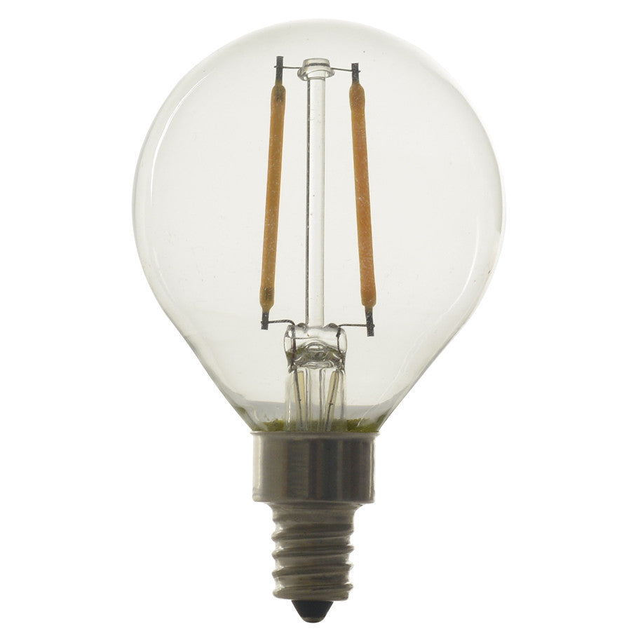 Luxrite LED G16.5 Filament Style Globe Light Bulb, E12 Candelabra Base, 4W, 5000K - Bright White, 400 Lumens, 80 CRI, Clear Finish, Dimmable (LR21611)