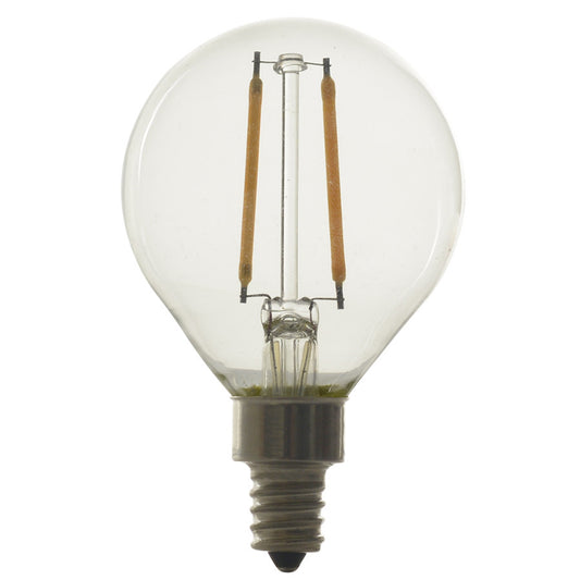 Luxrite LED G16.5 Filament Style Globe Light Bulb, E12 Candelabra Base, 4W, 5000K - Bright White, 400 Lumens, 80 CRI, Clear Finish, Dimmable (LR21611)
