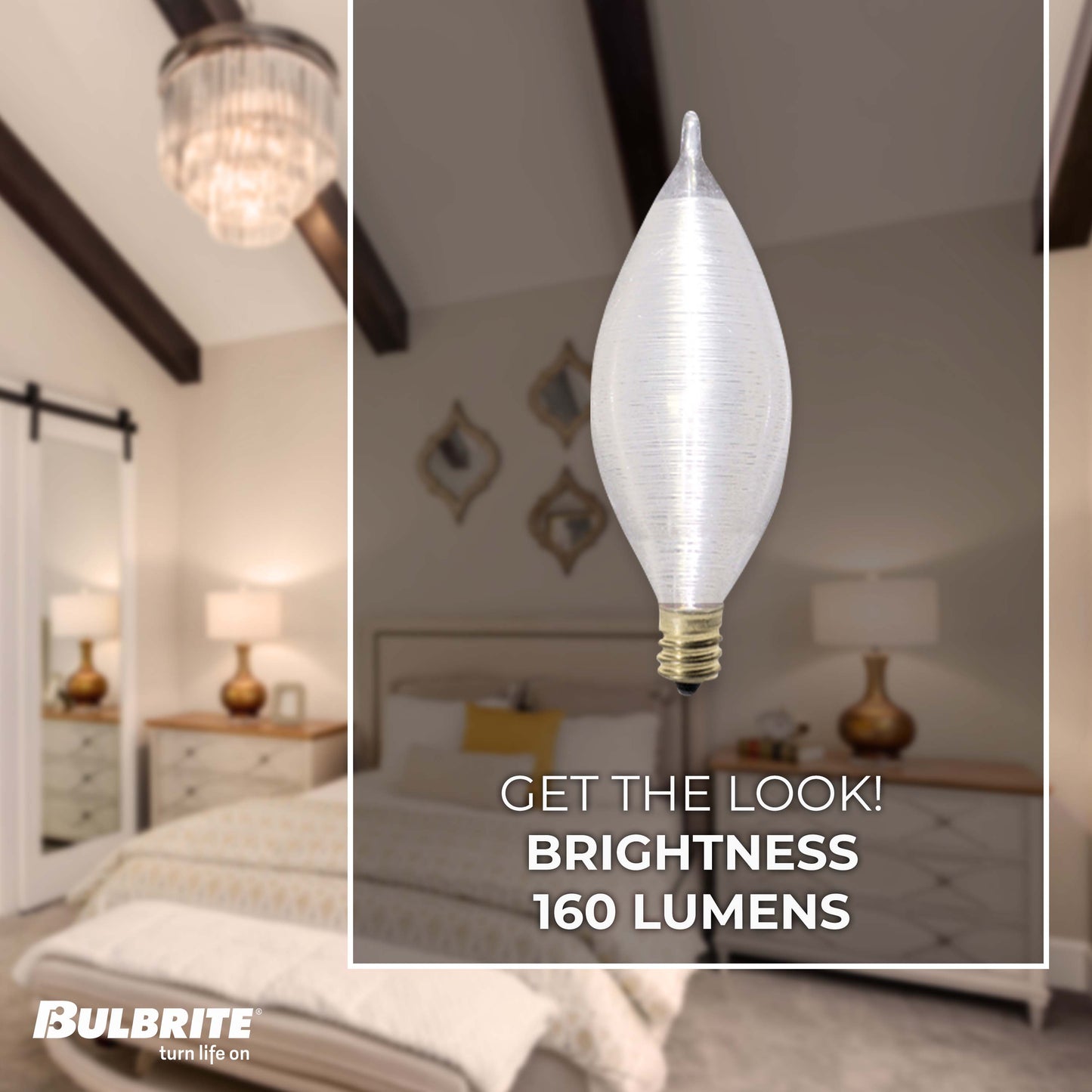 Bulbrite Spunlite 25 Watt Dimmable C11 Incandescent Light Bulbs with Candelabra (E12) Base, Satin Finish, Pack of 25