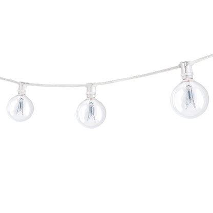Bulbrite STRING15/E12/WHITE-G16KT Outdoor Mini String Light w/Incandescent G16 Globe Bulbs, 25-Feet, 15 Lights Sockets, White