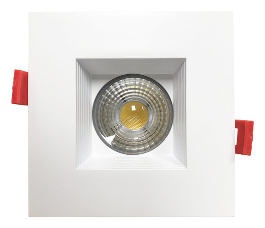 Luxrite 4" Regressed Interchangeable Square Baffled White Trim Canless Spotlight, Pack of 4 (LR24955)