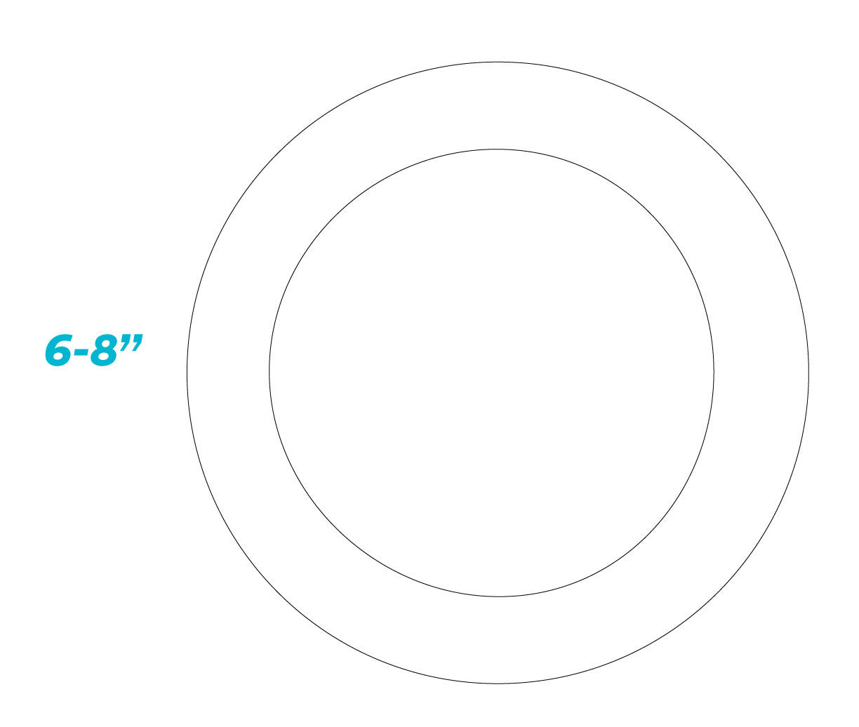 Luxrite 6-8" Round Goof Ring, White Finish, Pack of 7 (LR41023)