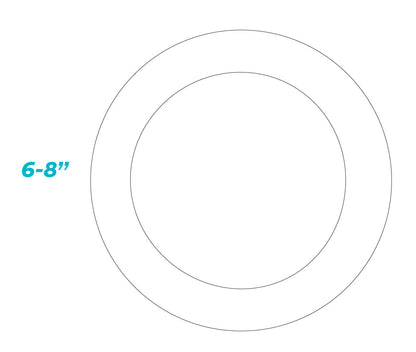 Luxrite 6-8" Round Goof Ring, White Finish, Pack of 7 (LR41023)