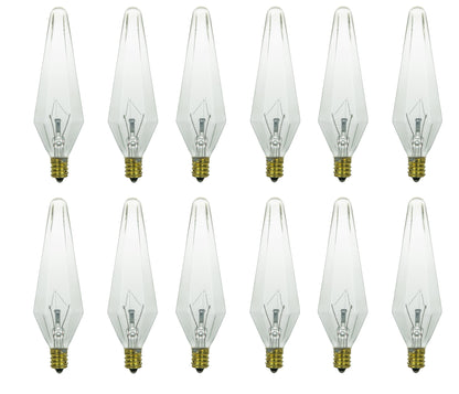 Sunlite 40 Watt Prismlite Candelabra Base Clear (12 Pack)