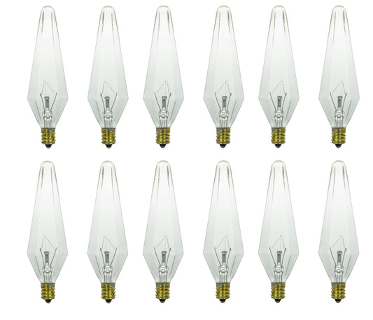 Sunlite 40 Watt Prismlite Candelabra Base Clear (12 Pack)