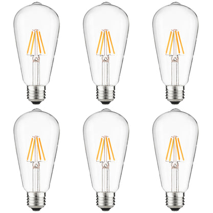 Sunlite LED Vintage S19 Edison 3W (30W Equivalent) Light Bulb Medium (E26) Base, Warm Whi