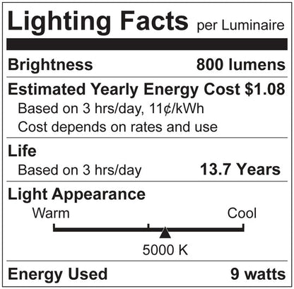 Luxrite LED Dusk To Dawn A19 Light Bulb, E26 Medium Base, 9W, 5000K - Bright White, 800 Lumens, 80 CRI, Frost Finish, Shatter Proof, Pack of 9 (LR21473)