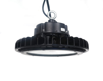 Sunlite 89685 LED Commercial UFO High Bay Light Fixture, 150 Watts, 22500 Lumens, 5000K Super White, Dimmable, UL Listed, Black, 120-277V, IP65, for Warehouses, Factories & Workshops