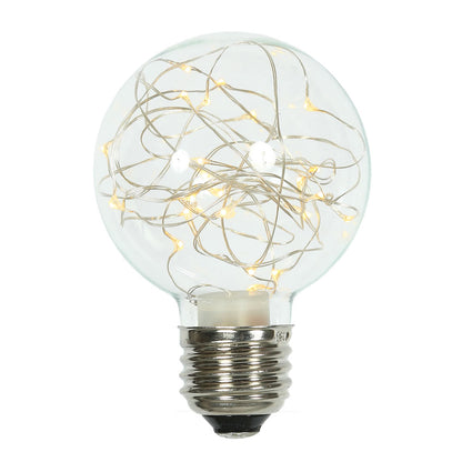 Vickerman Warm White LED Twinkle Glass G95 Fairy Light Christmas Bulb