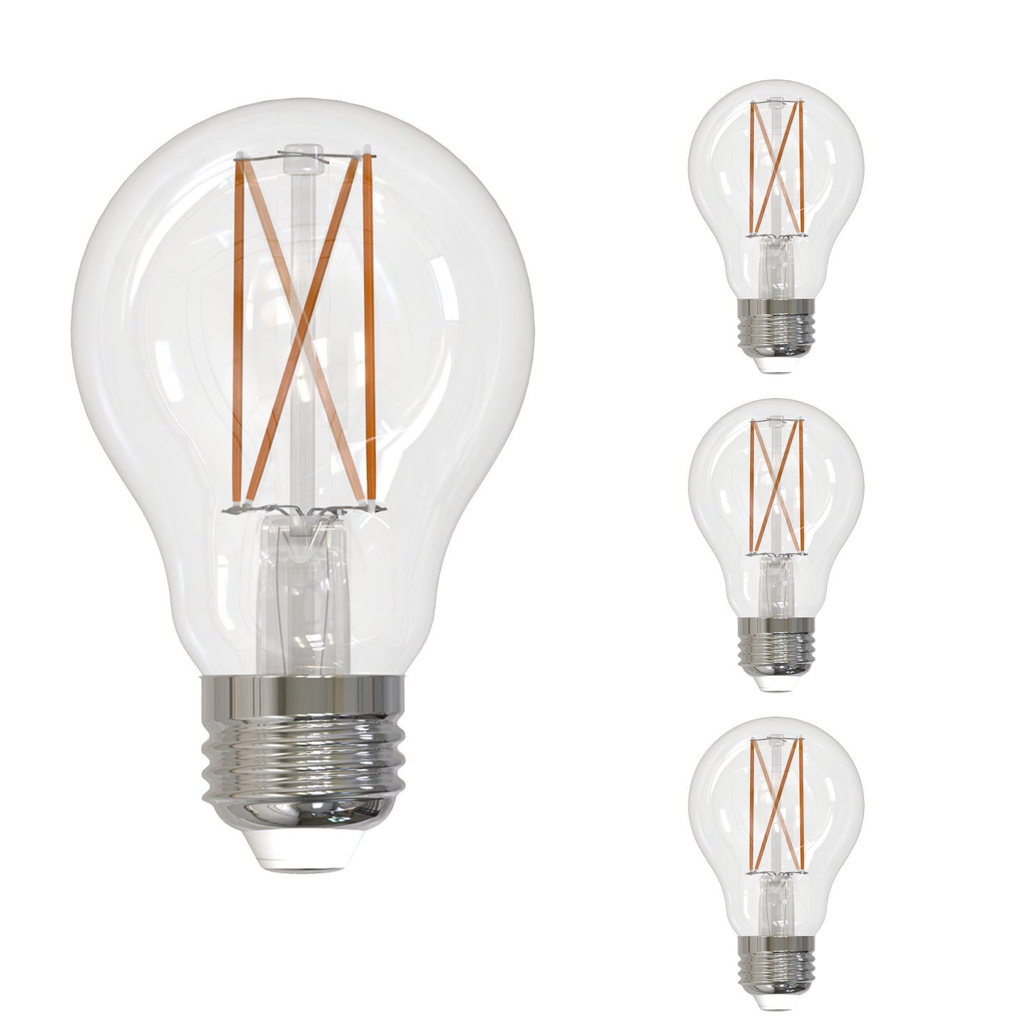 Bulbrite Pack of (2) 8.5 Watt Dimmable Clear Filament A19 Medium (E26) LED Light Bulb - 800 Lumens, 3000K, and 90 CRI