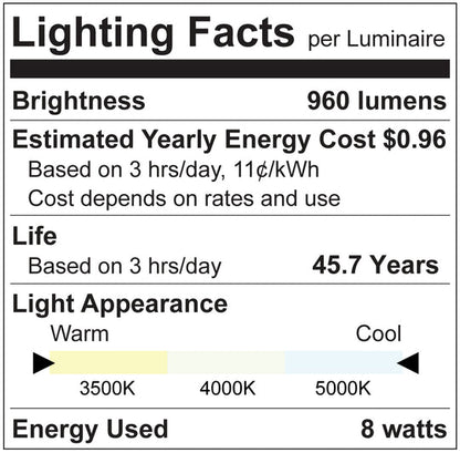 Luxrite LED 2' T8 3 Way Universal Light Tube, G13 Base, 8W, 960 Lumens, Color Selectable - 3500K/4000K/5000K, 83 CRI, Frosted White Finish, Dimmable (LR34231)