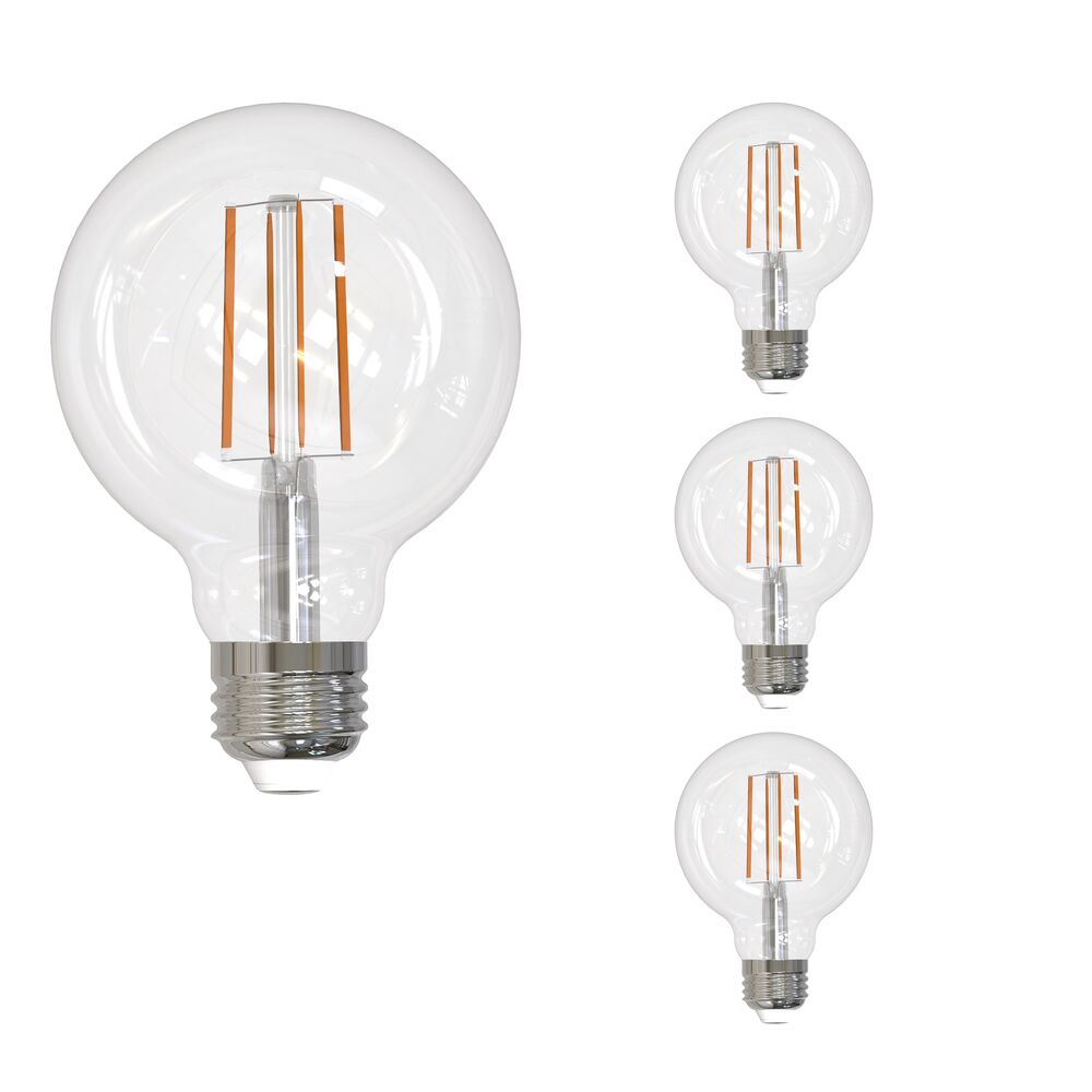 Bulbrite LED Filament Pack of (4) 13 Watt Dimmable G25 Light Bulbs with a Clear Finish and Medium (E26) Base - 3000K (Soft White Light), 1400 Lumens