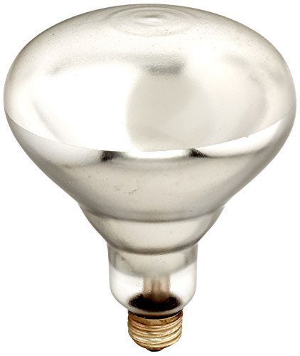 Bulbrite 250BR40H/TC 250 Watt Incandescent BR40 Heat Lamp w/Tough Coat, Medium Base, Clear