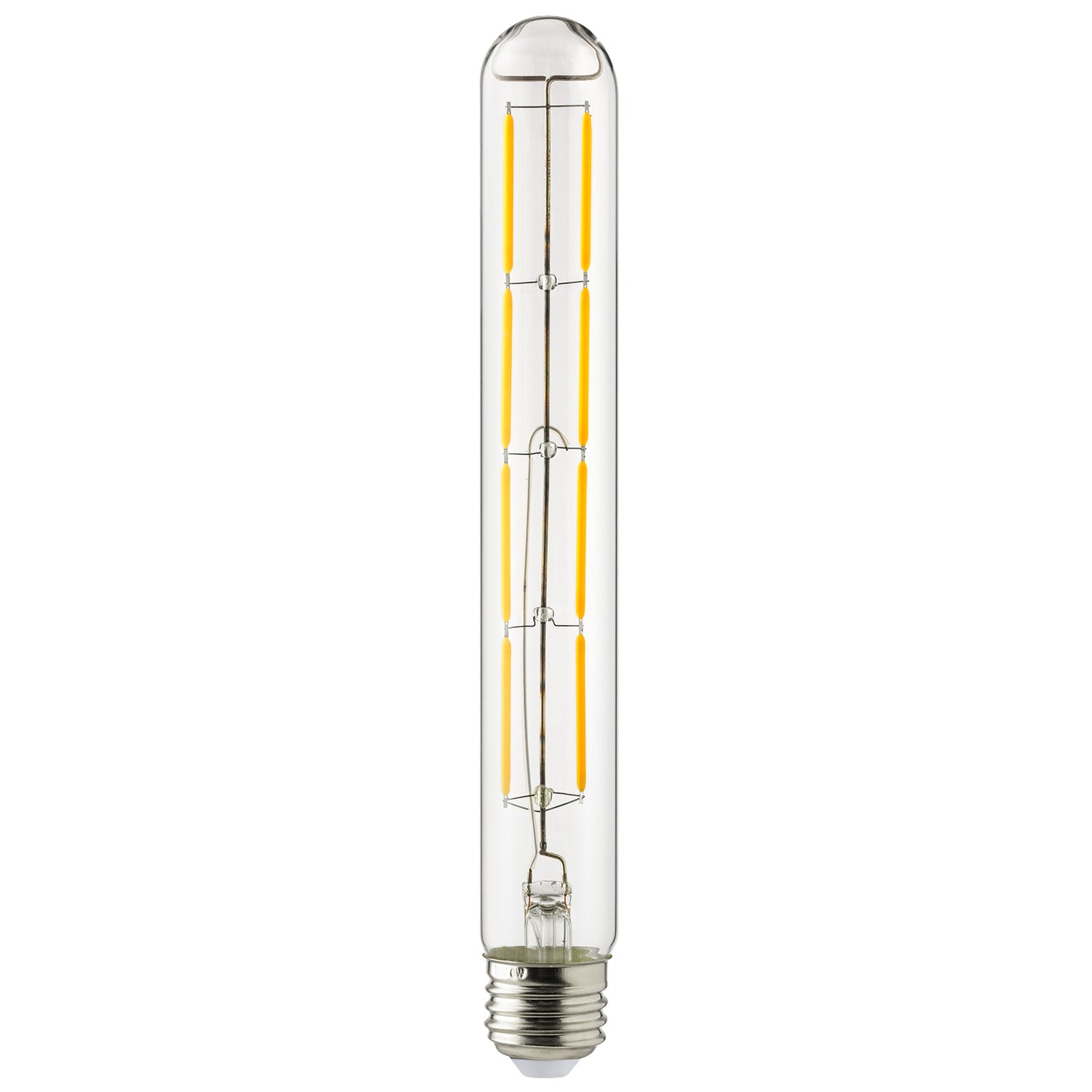 Sunlite 80621 LED Filament T10 Tubular Light Bulb, 6 Watts (60W Equivalent), 570 Lumens, Medium E26 Base, 120 Volts, Dimmable, 90 CRI, UL Listed, Clear, Title-20 Compliant, 2700K Soft White