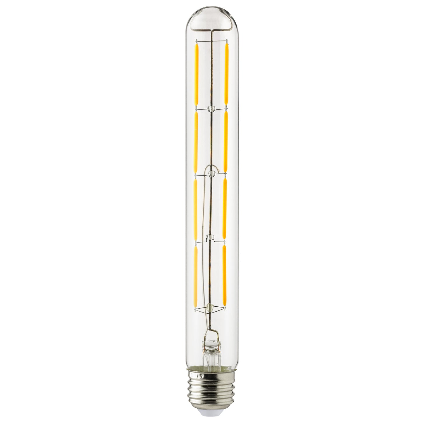Sunlite 80621 LED Filament T10 Tubular Light Bulb, 6 Watts (60W Equivalent), 570 Lumens, Medium E26 Base, 120 Volts, Dimmable, 90 CRI, UL Listed, Clear, Title-20 Compliant, 2700K Soft White - 5 Pack