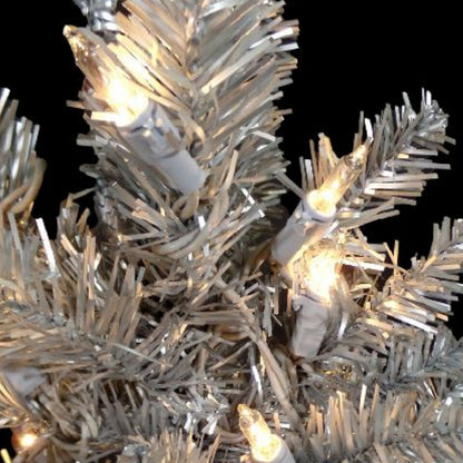 Clear Christmas Tree Mini Lights, 100 Lights, T1 3/4 Shaped, 21 Foot, White Wire, Steady Burning and Flashing