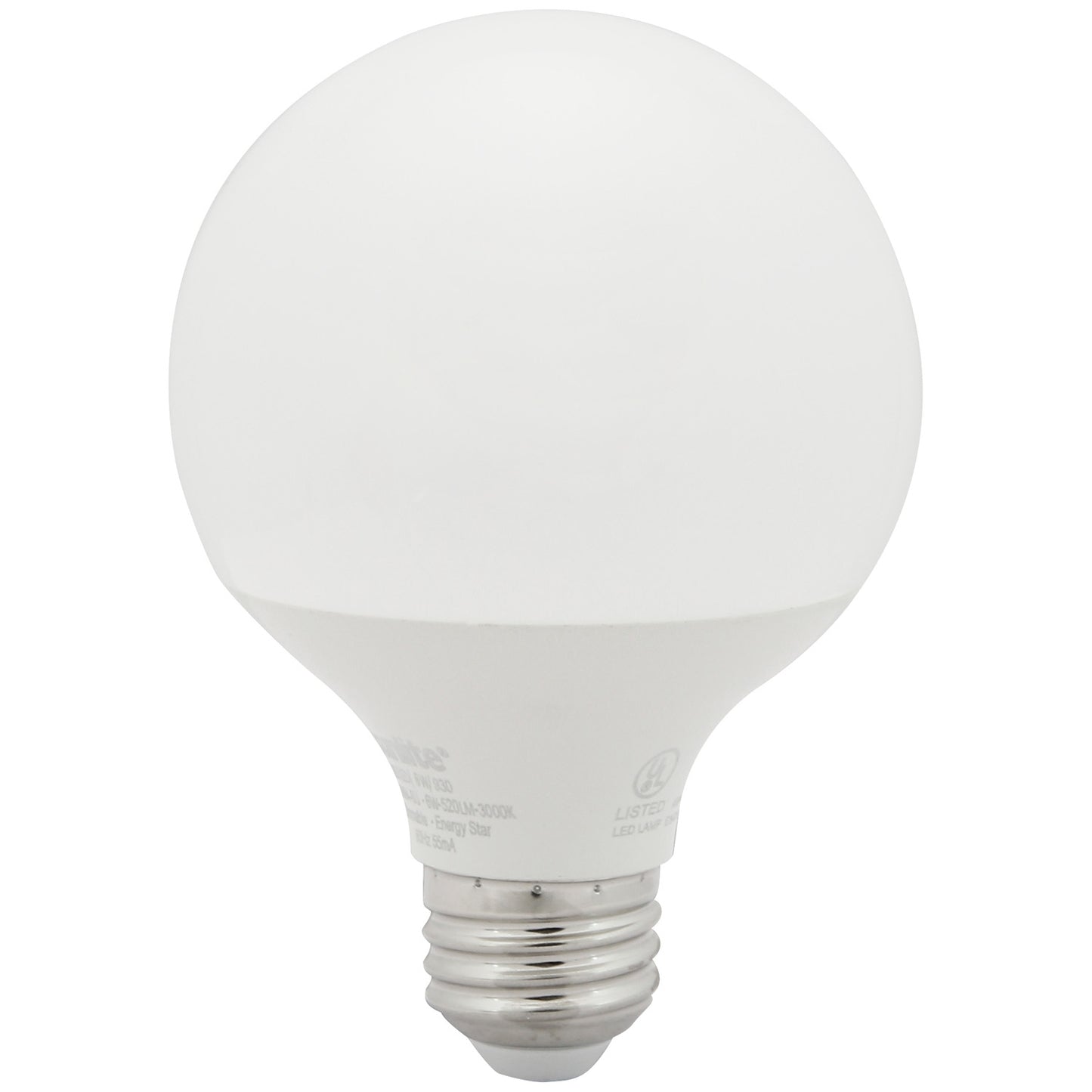 Sunlite 80715 LED G25 Globe Light Bulb, 6 Watts (60W Equivalent), Standard E26 Base, 520 Lumens, Dimmable, Frosted, Energy Star, 90 CRI, 5000K Daylight, 1 Pack