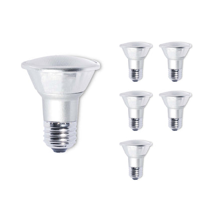 Bulbrite Pack of (6) 7 Watt Dimmable Flood PAR20 Medium (E26) LED Light Bulb - 500 Lumens, 2700K