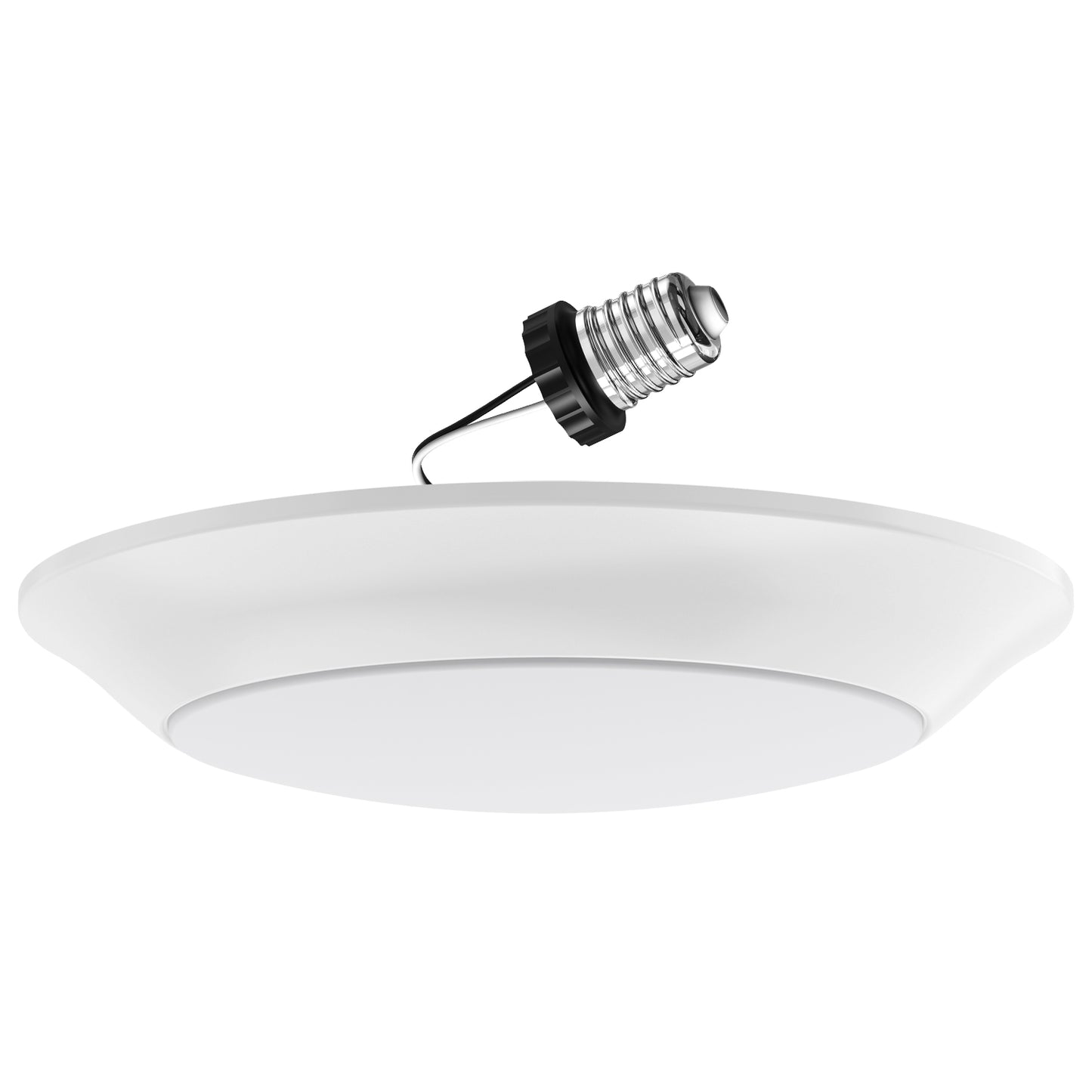 Sunlite 87799 7″ Round Flush Light Hardwire/Retrofit Fixture, 15W, 950 Lmns, CCT Switch 27K/30K/35K/40K/50K, Dimmable, 90 CRI, ETL Listed, Energy Star, Medium E26 Base, Title-24 Compliant, 1 Pack